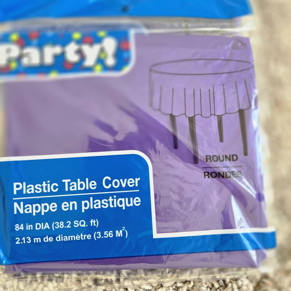 Plastic Table Cover Set - Black and Purple